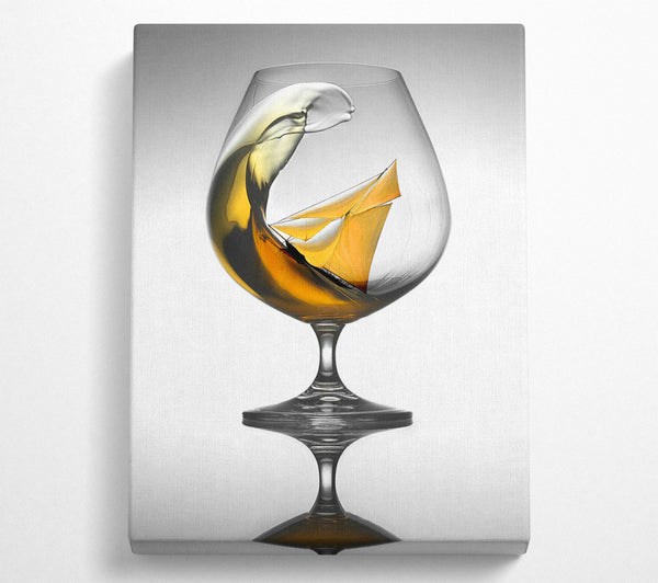  A Canvas Print of Boat In A Wine Glass Canvas Art