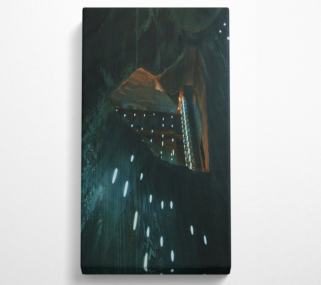  A Canvas Print of Teal Salt Mine Lights Canvas Wall Art