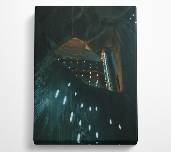 A Canvas Print of Teal Salt Mine Lights Canvas Wall Art