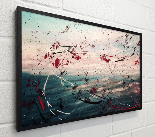 Crimson Splashes On Teal