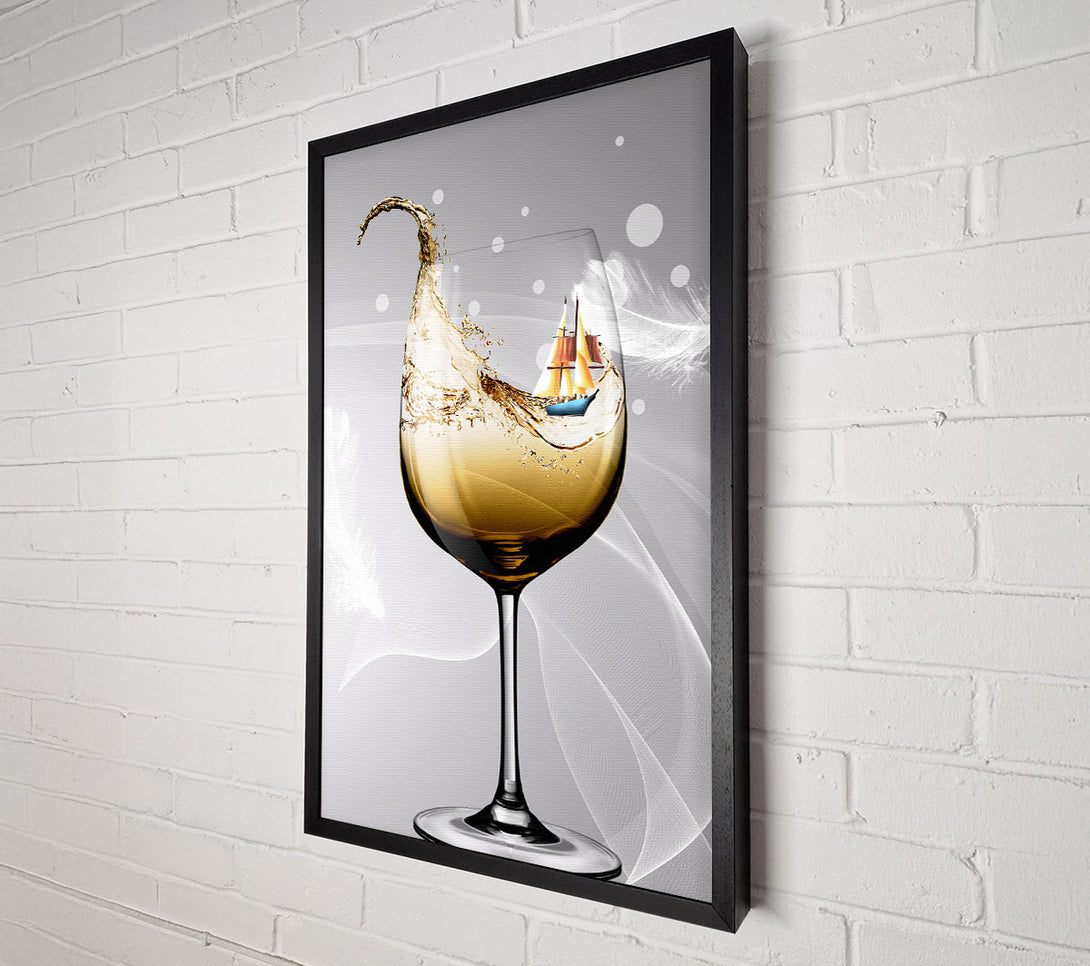  A Canvas Print of Boat In A Wineglass Canvas Wall Art
