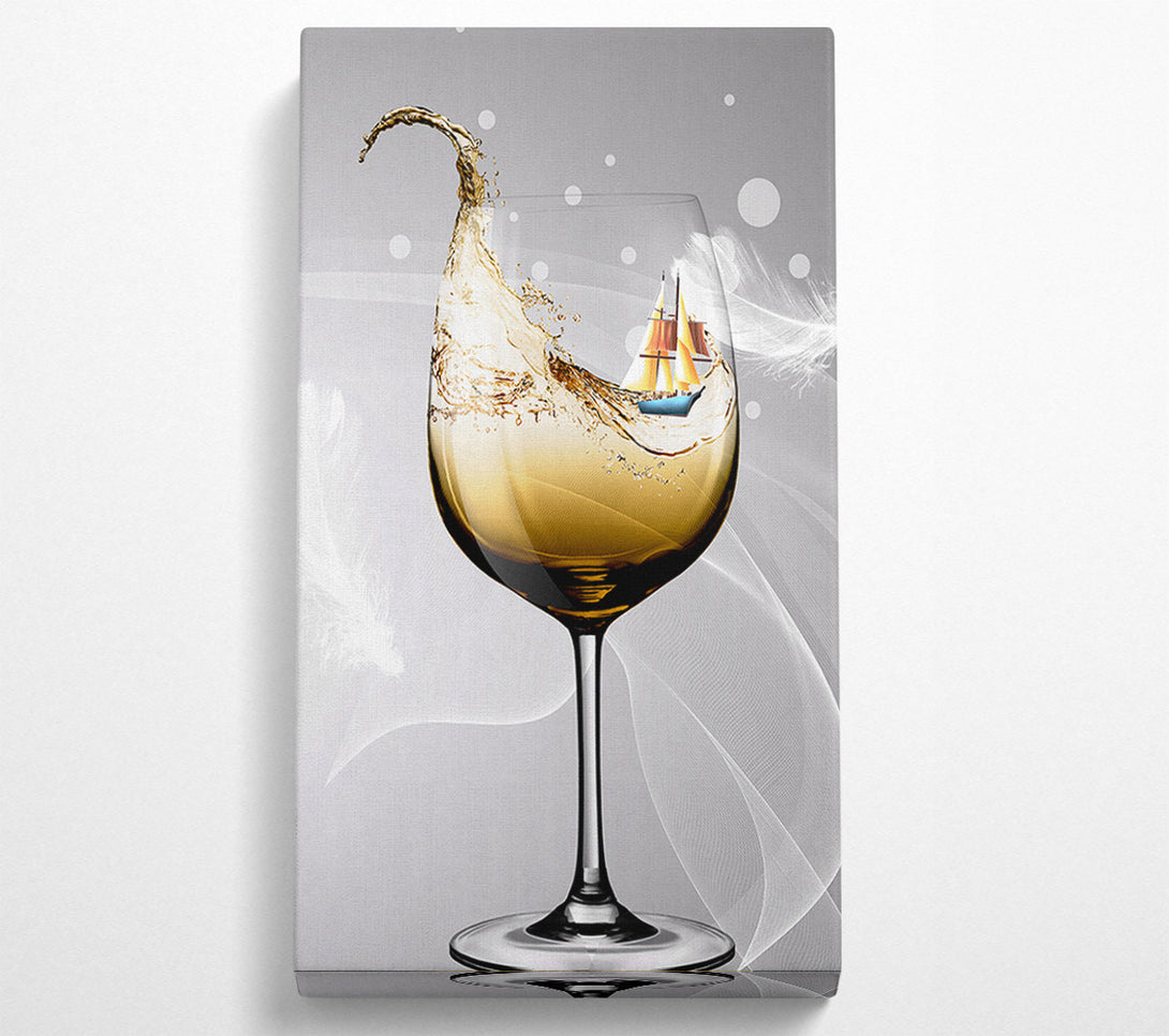  A Canvas Print of Boat In A Wineglass Canvas Wall Art