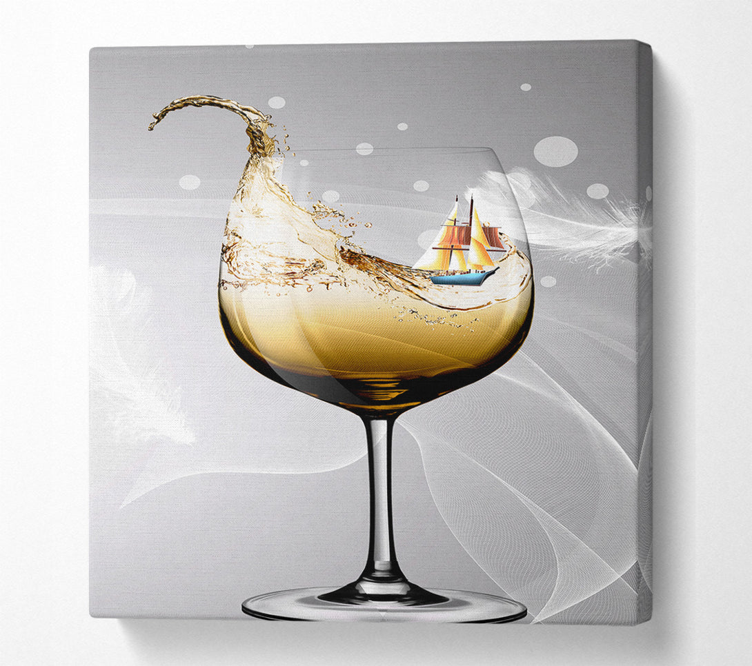  A Canvas Print of Boat In A Wineglass Canvas Wall Art