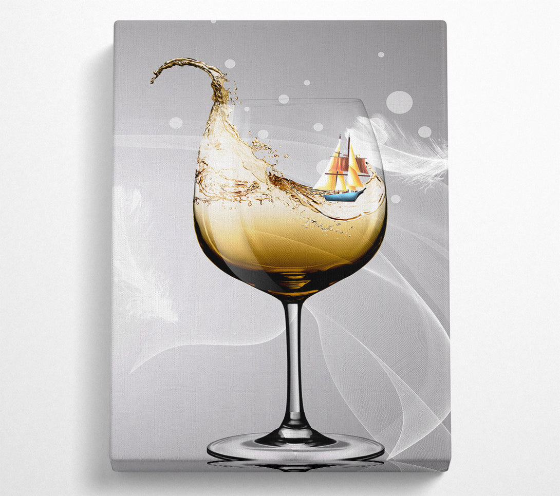  A Canvas Print of Boat In A Wineglass Canvas Wall Art