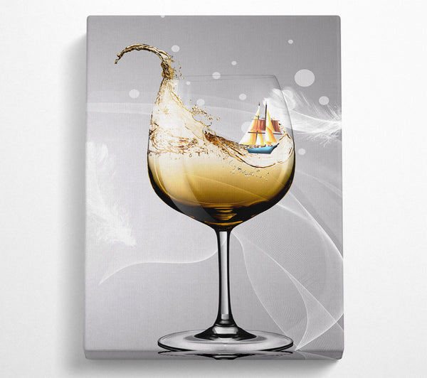  A Canvas Print of Boat In A Wineglass Canvas Wall Art
