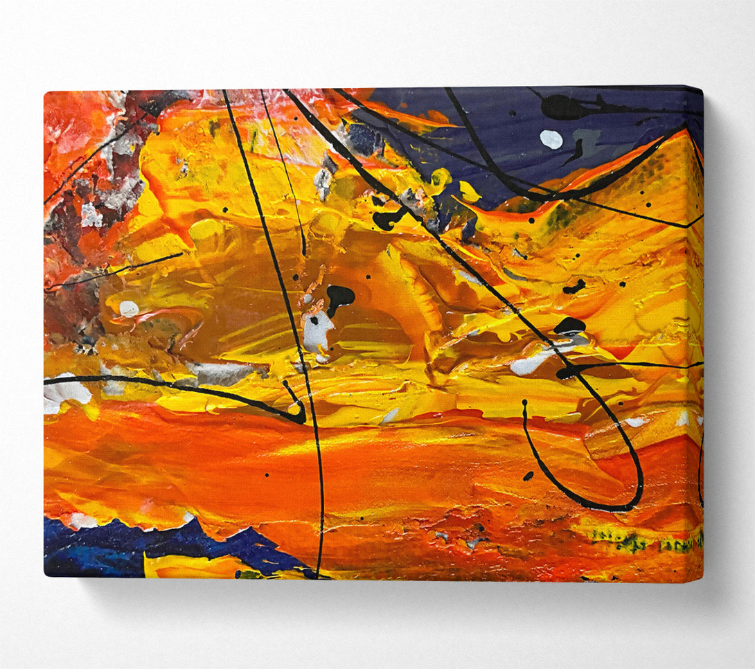  A Canvas Print of Golden Abstract Lines Canvas Art