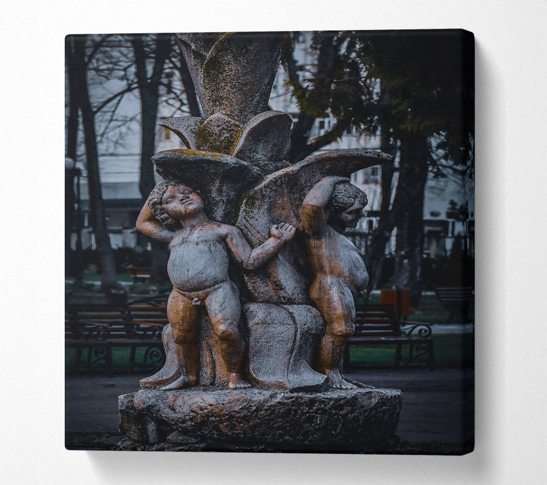  A Canvas Print of Bronze Angels' Embrace Canvas Print