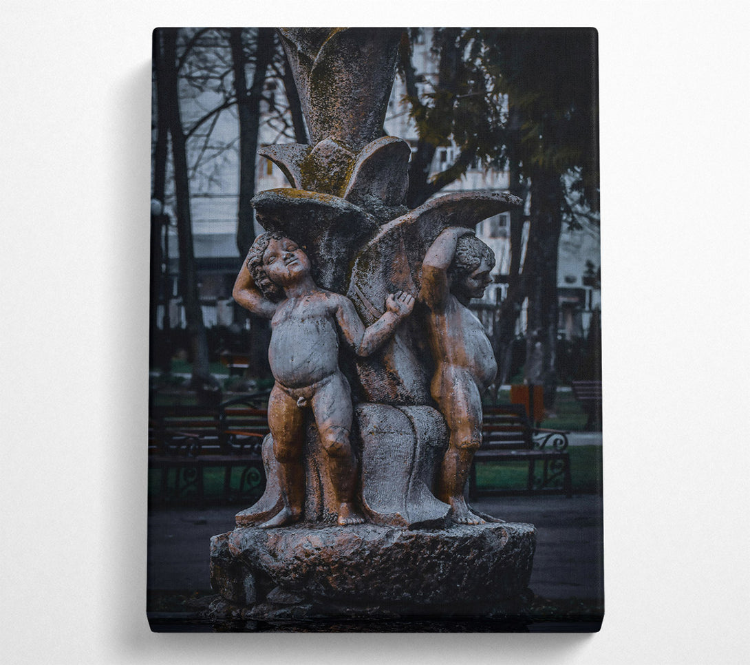  A Canvas Print of Bronze Angels' Embrace Canvas Print