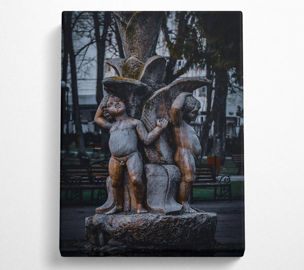  A Canvas Print of Bronze Angels' Embrace Canvas Print