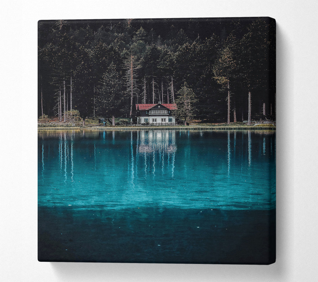  A Canvas Print of Teal Forest Reflection Canvas Print