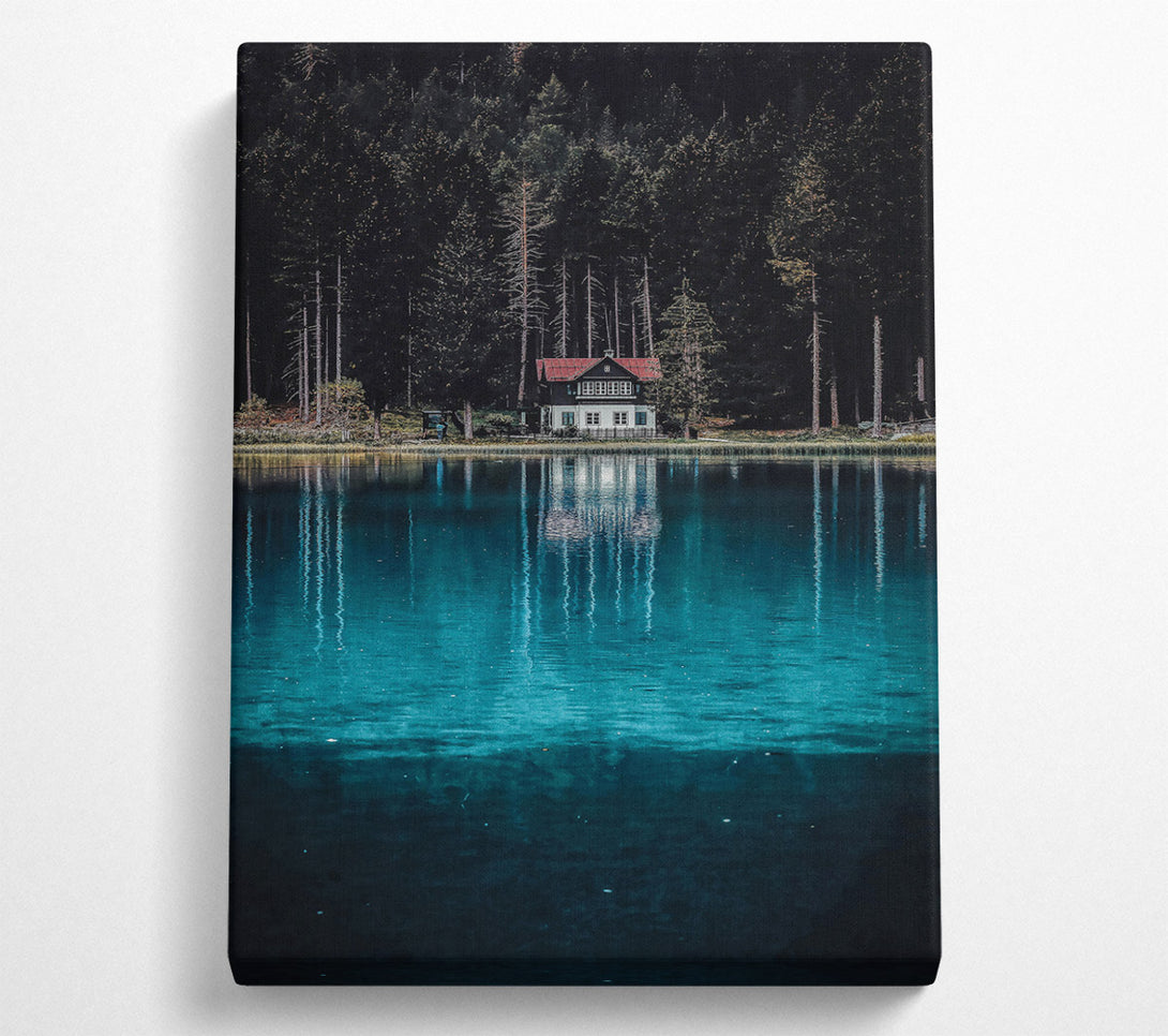  A Canvas Print of Teal Forest Reflection Canvas Print