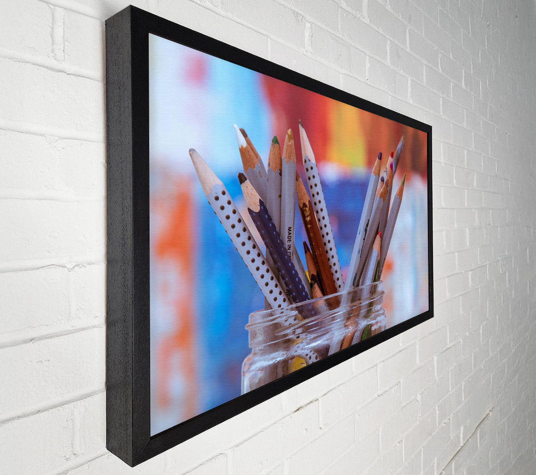  A Canvas Print of Blue Dotted Pencils Canvas Wall Art
