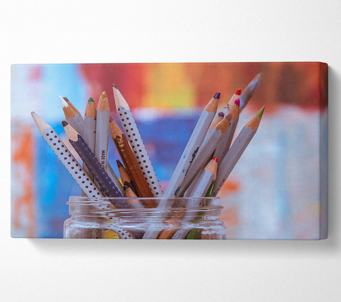  A Canvas Print of Blue Dotted Pencils Canvas Wall Art