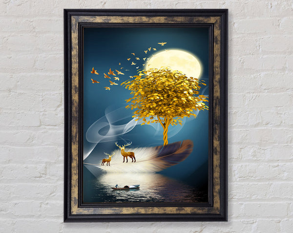 Boat On Water Framed Print