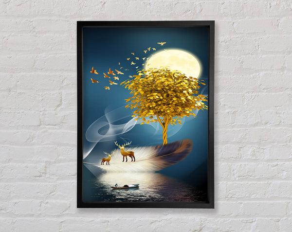 Boat On Water Framed Print