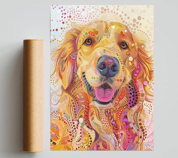 Golden Dotted Smile Print