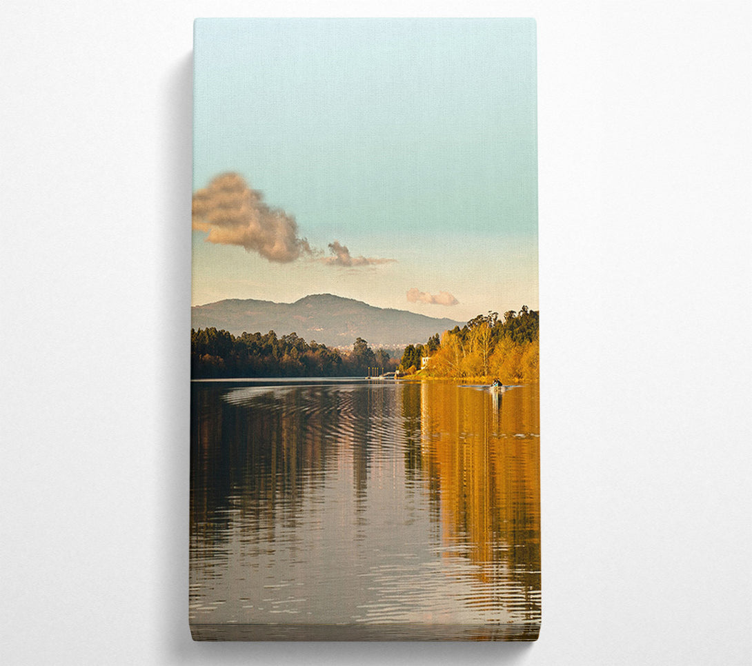  A Canvas Print of Boat Ripples On Lake Canvas Wall Art