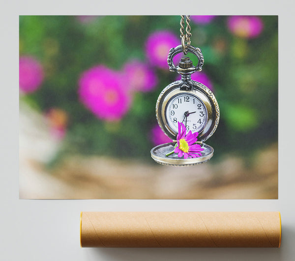 Pink Timepiece Bloom Print