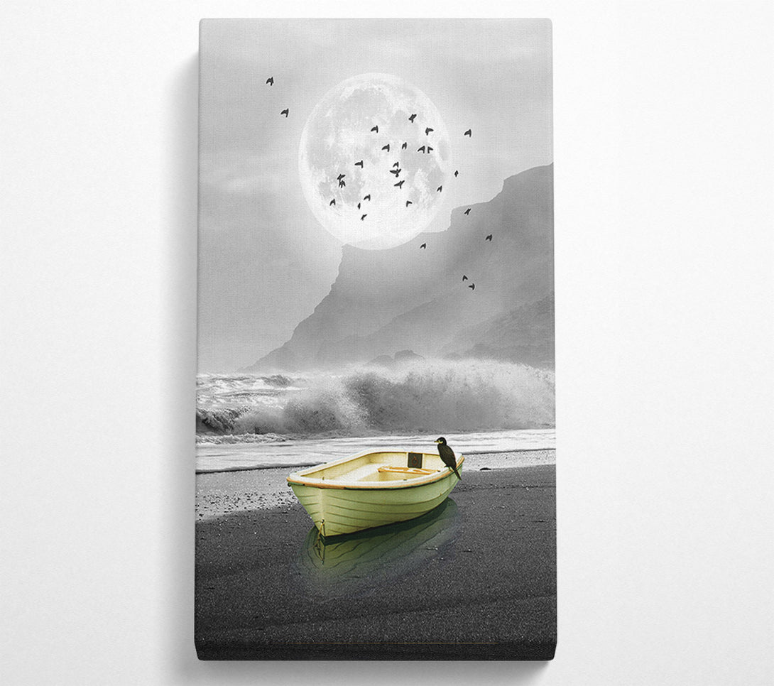  A Canvas Print of Boat Under The Moon Canvas Art