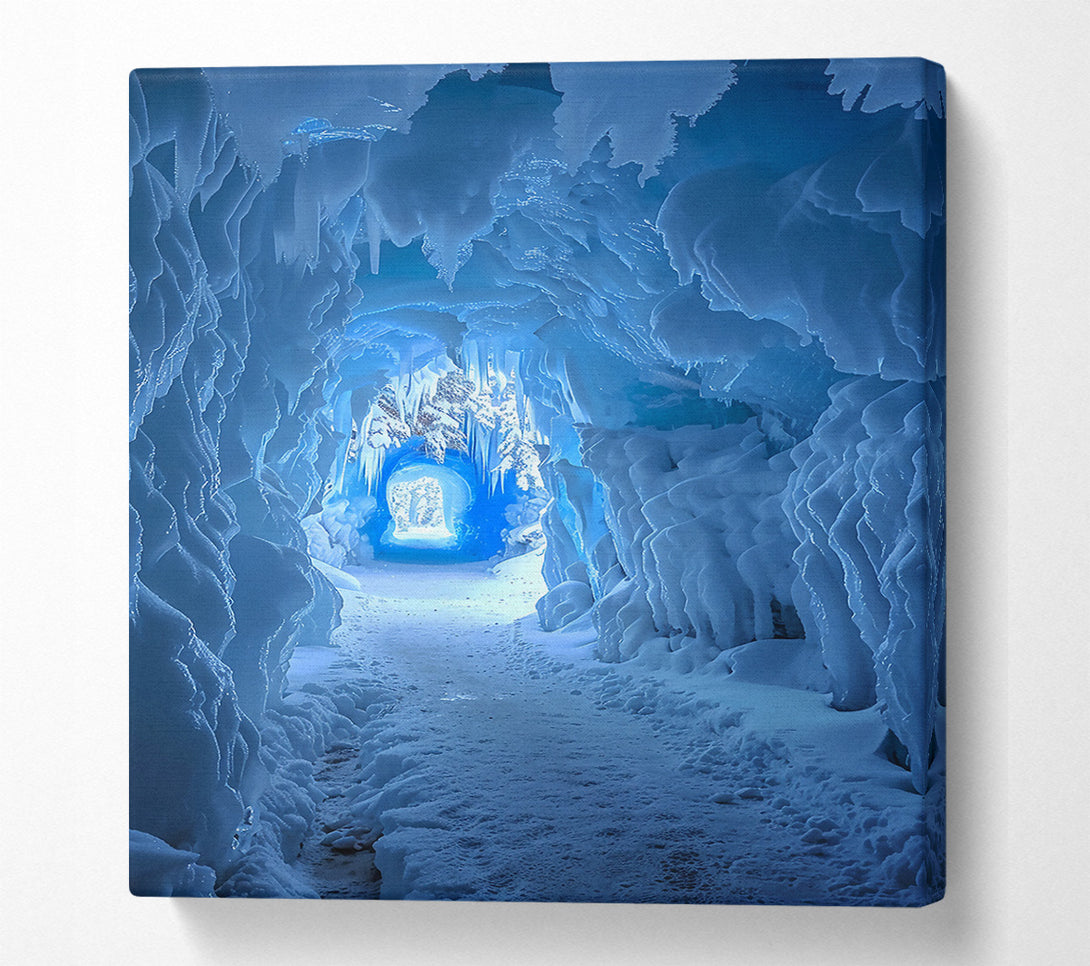  A Canvas Print of Blue Ice Tunnel Canvas Print