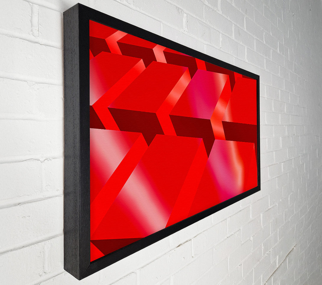 A Canvas Print of Crimson Cube Cascade Canvas Print