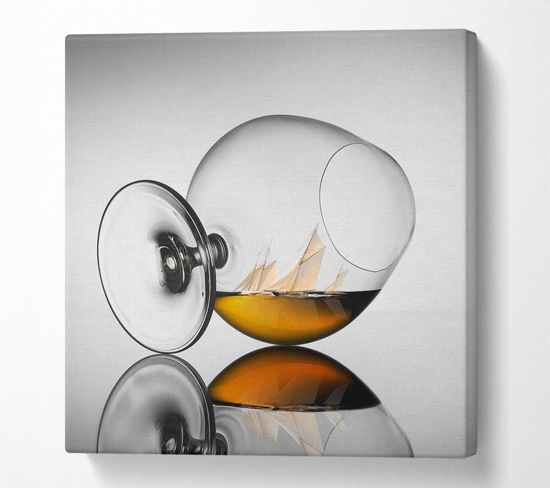  A Canvas Print of Boats In A Wine Glass Canvas Art