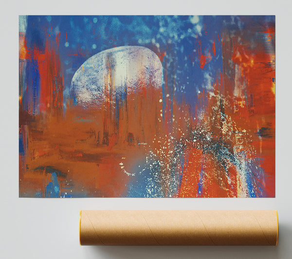 Crimson Moonlit Sky Print