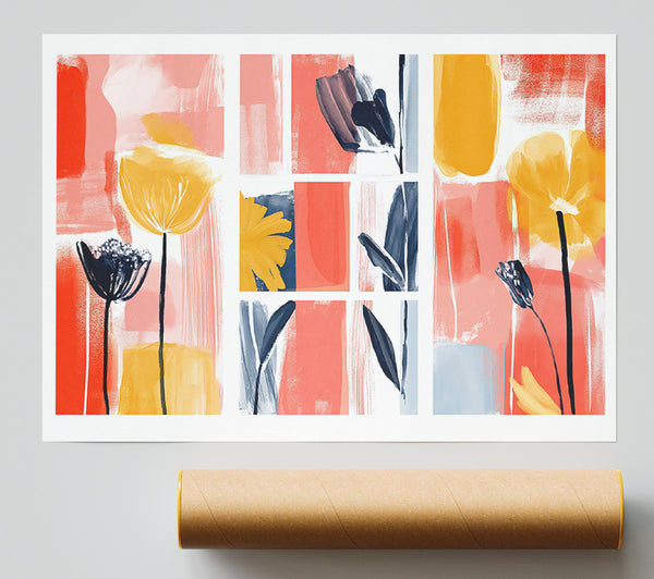 Coral Blooms Abstract Poster