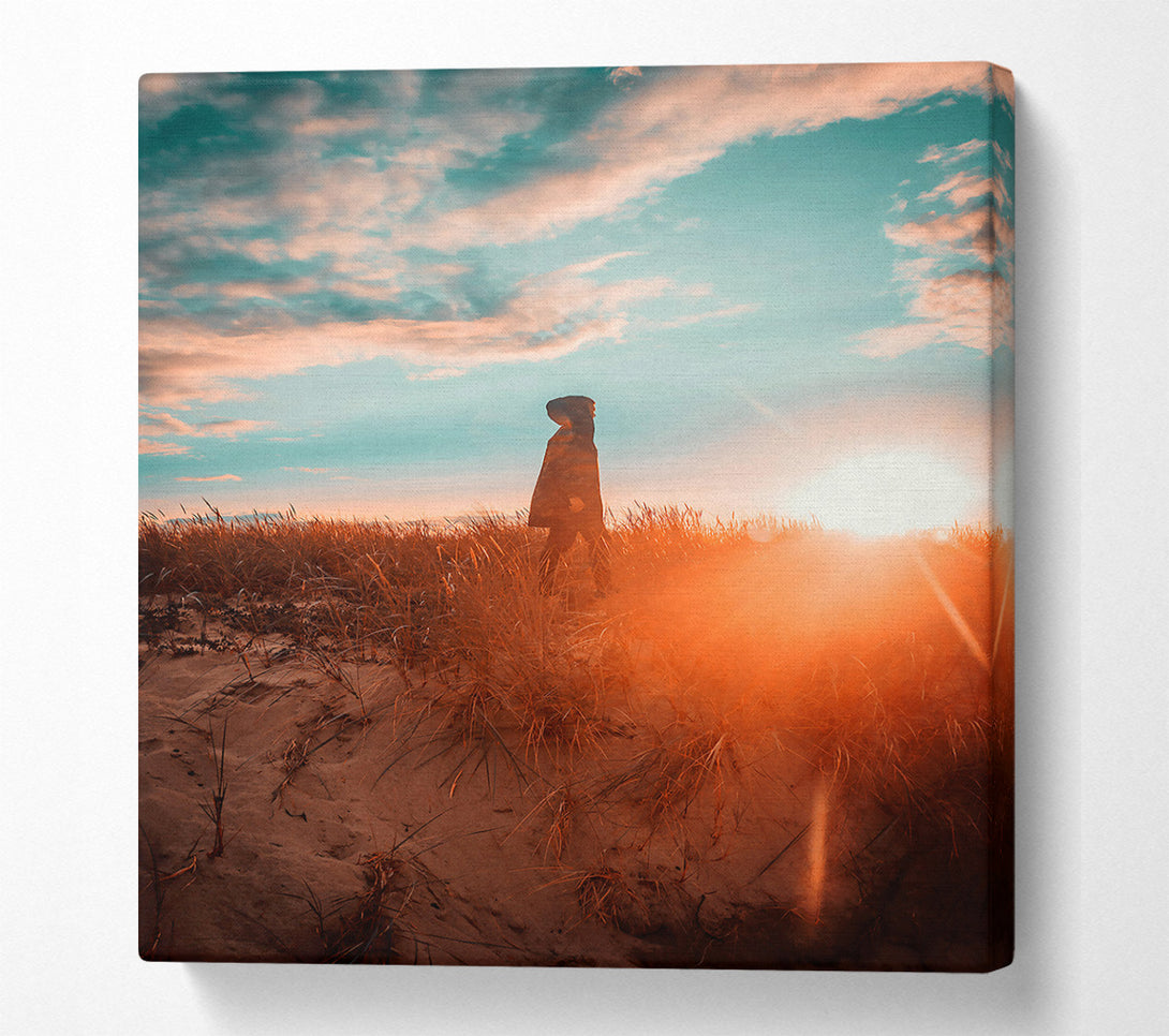  A Canvas Print of Golden Dune Walk Canvas Art
