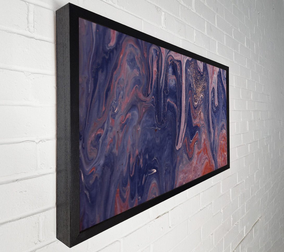  A Canvas Print of Indigo Swirls And Gold Canvas Print