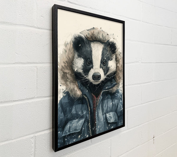 Blue Badger In Winter