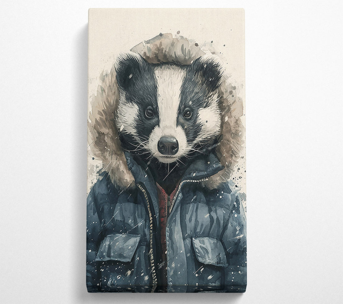  A Canvas Print of Blue Badger In Winter Canvas Art