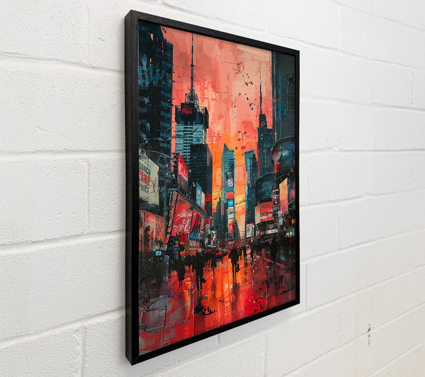Crimson Cityscape Glow