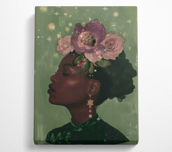  A Canvas Print of Emerald Dreamscape Galaxy Canvas Wall Art