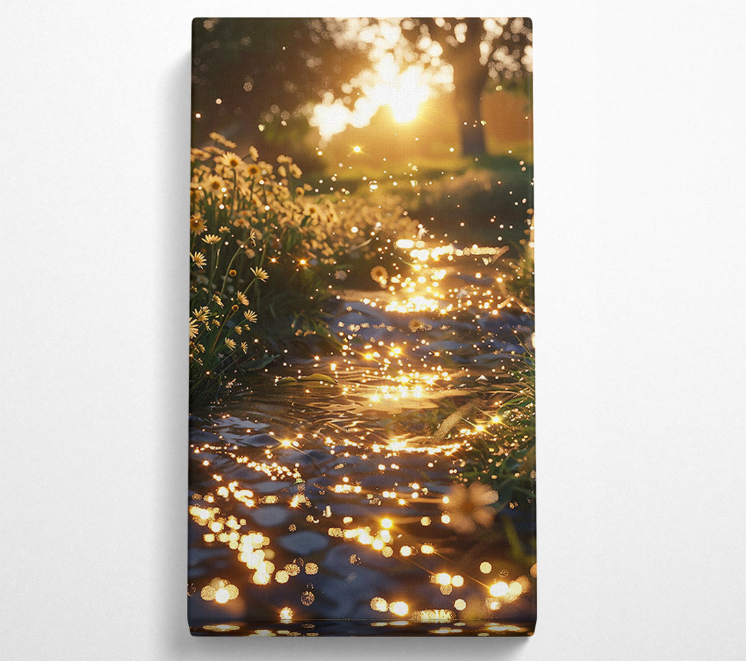  A Canvas Print of Golden Water Reflection Canvas Wall Art