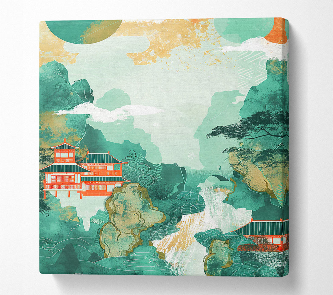 A Canvas Print of Emerald Mountain Retreat Canvas Art