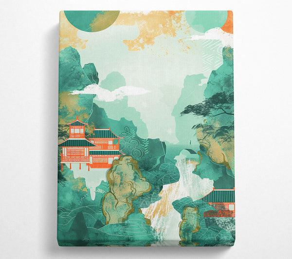  A Canvas Print of Emerald Mountain Retreat Canvas Art