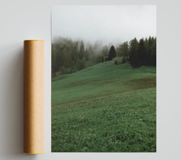 Emerald Foggy Hills Giclee Print