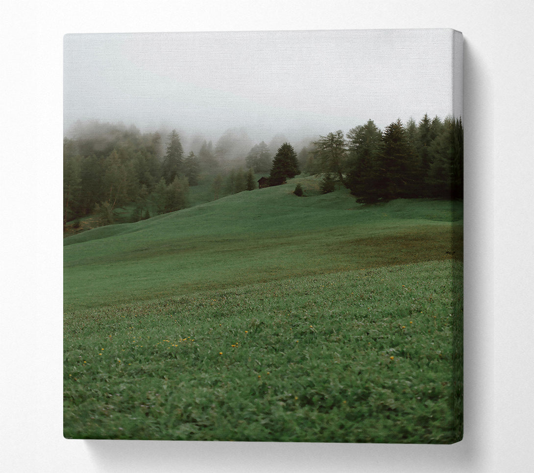  A Canvas Print of Emerald Foggy Hills Canvas Print