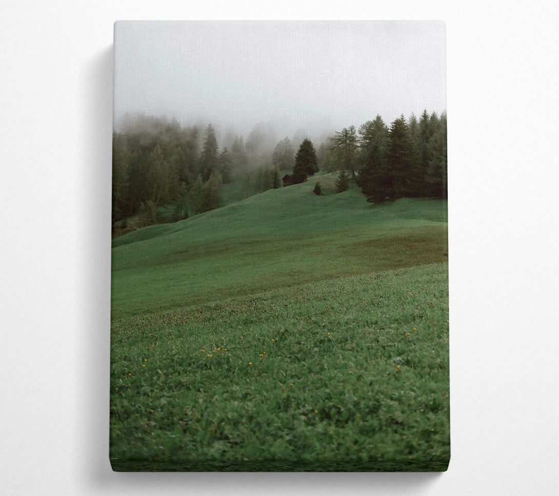  A Canvas Print of Emerald Foggy Hills Canvas Print