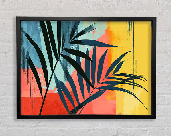 Bohemian Pal Leaves Red Framed Print