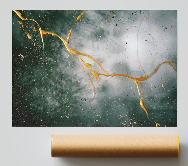 Golden Splatter Dreams Giclee Print