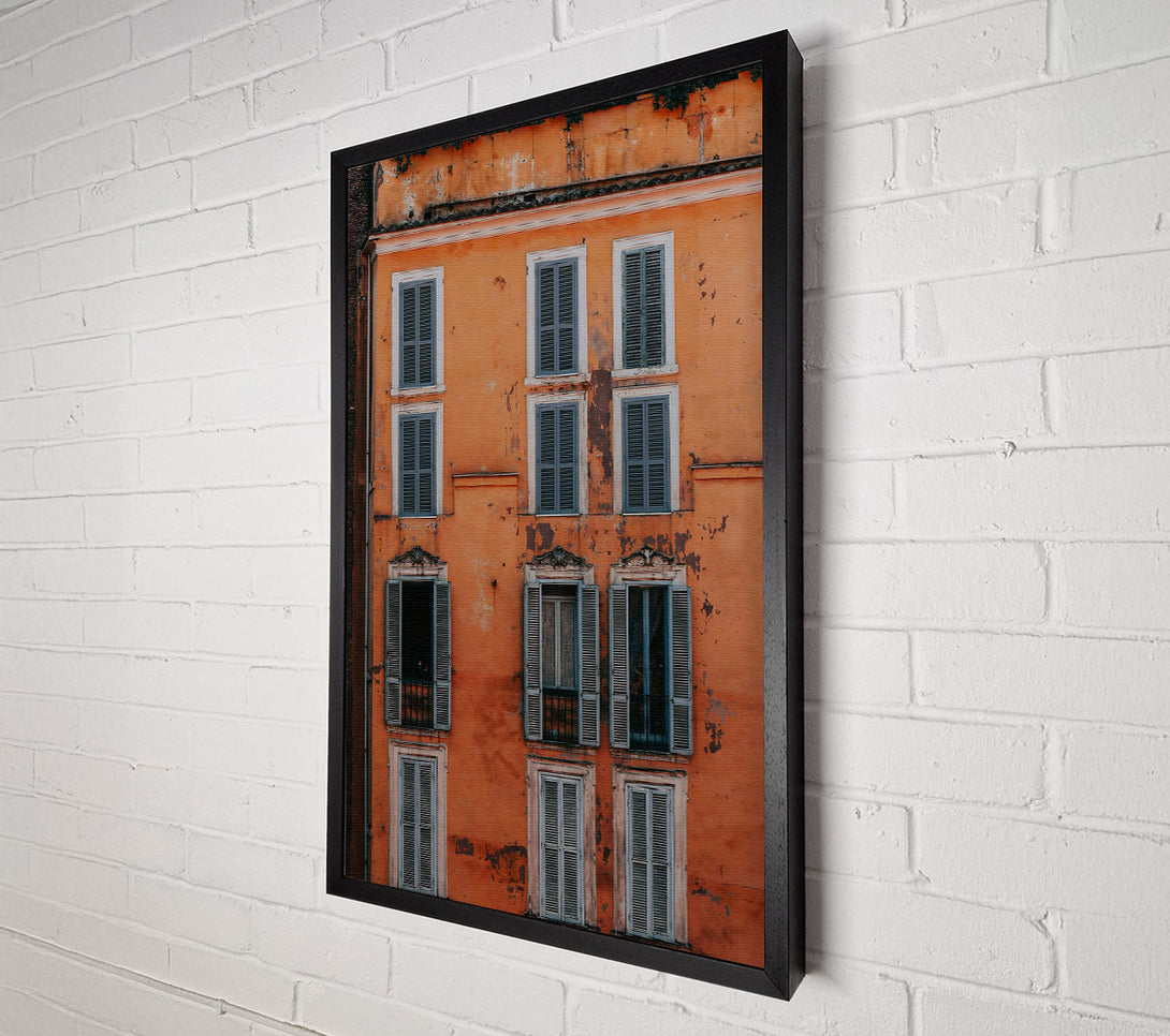  A Canvas Print of Rustic Orange Facade Canvas Wall Art