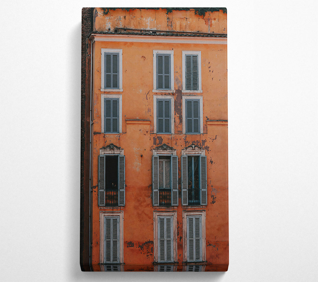  A Canvas Print of Rustic Orange Facade Canvas Wall Art