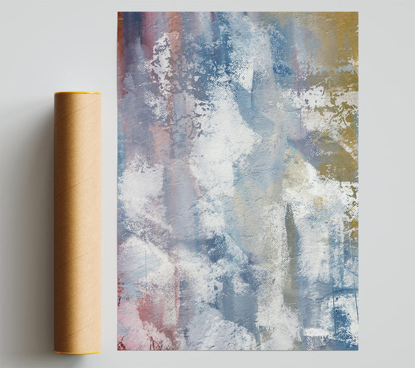 White And Blue Abstract Giclee Print