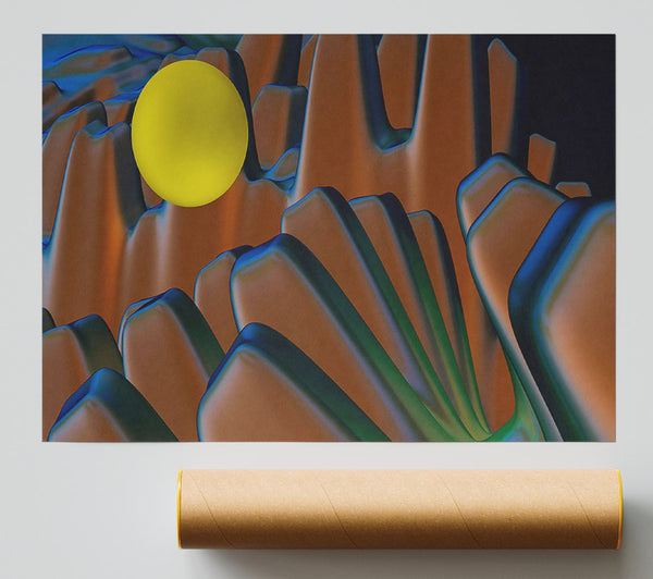 Copper Sunburst Glow Poster