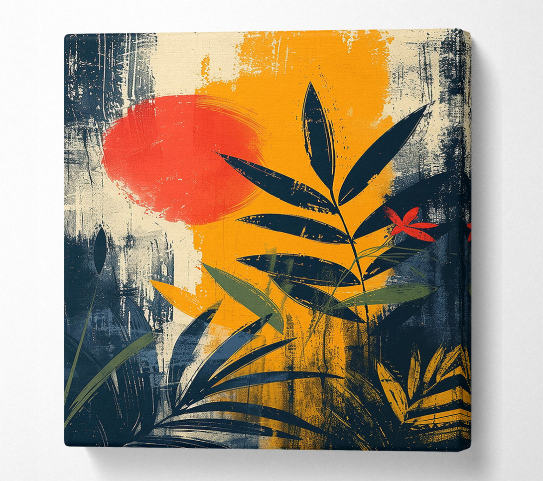  A Canvas Print of Boho Abstract Botanical Art Canvas Art