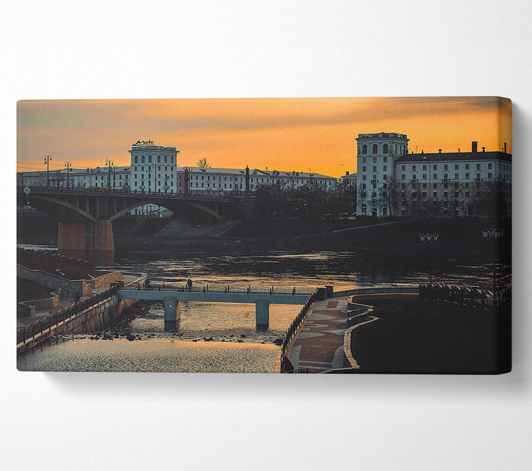  A Canvas Print of Golden River Bridge Canvas Print