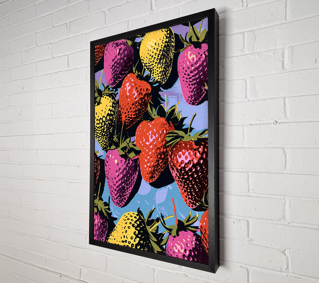  A Canvas Print of Bold Colour Strawberries Canvas Wall Art