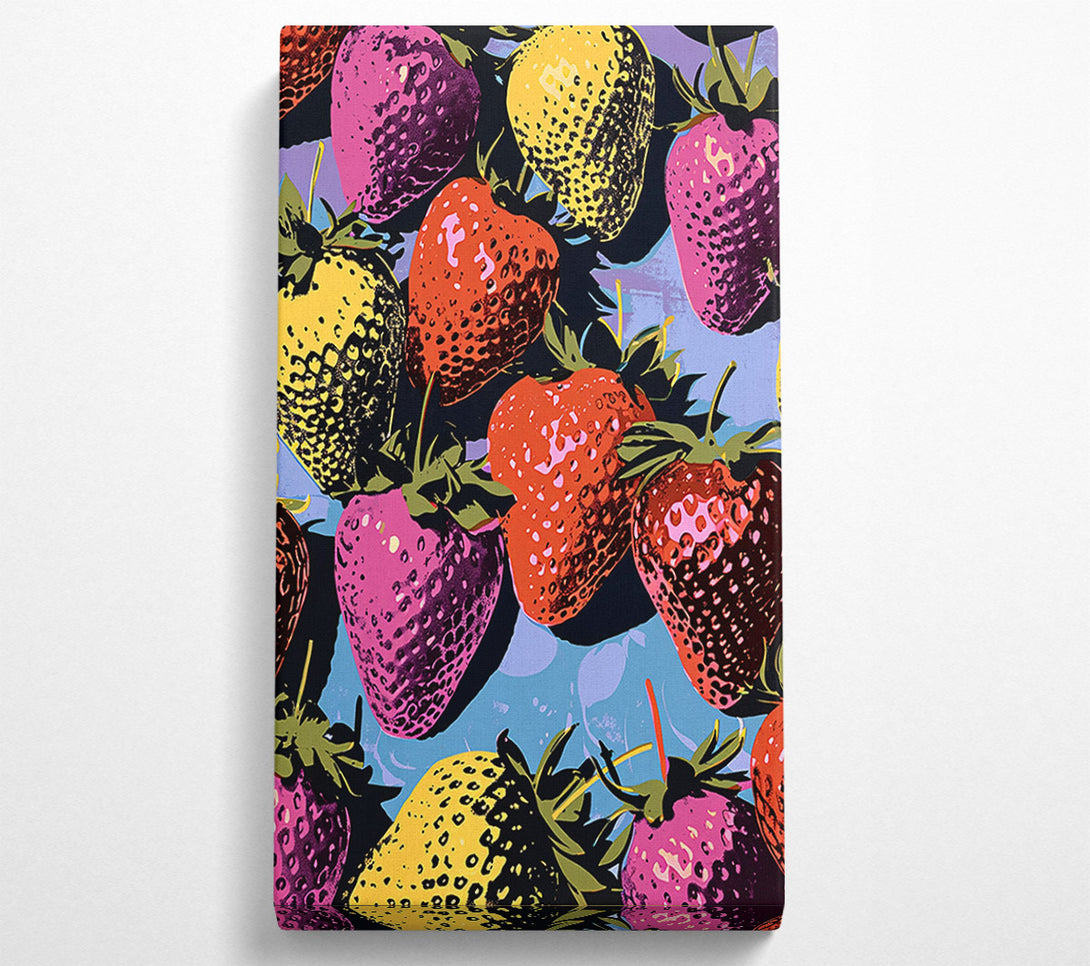  A Canvas Print of Bold Colour Strawberries Canvas Wall Art